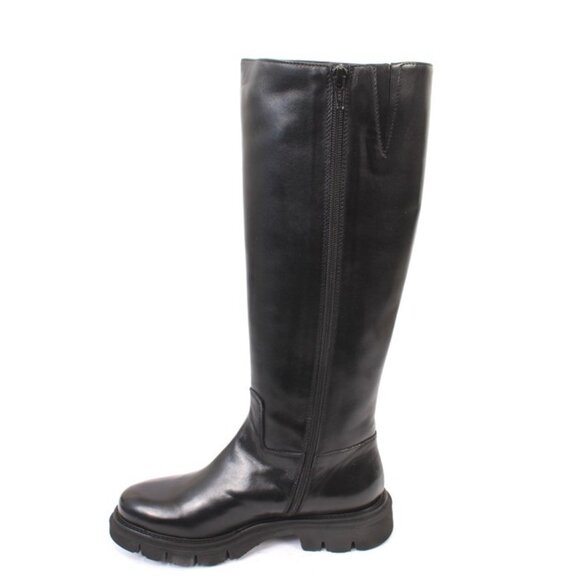 Luca Grossi 234n Black Leather Zip-Up Knee High Platform Boots - Picture 6 of 8